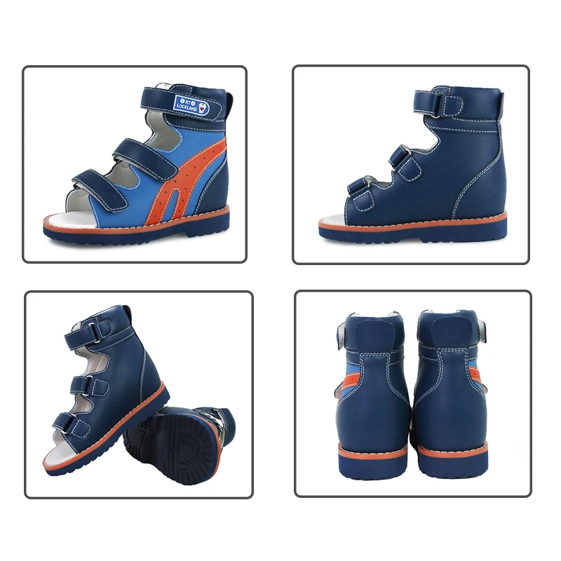 Ortolucland sandali per bambini ragazzi bambini scarpe ortopediche in pelle estate blu Running Chaussure per bambini da 2 a 12 anni