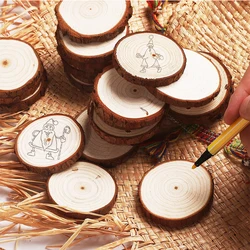 30-70MM Pine Wood Log Slices Unfinished Wooden Circles Christmas Ornaments DIY Crafts Wedding Party Table Home Decor Accessories