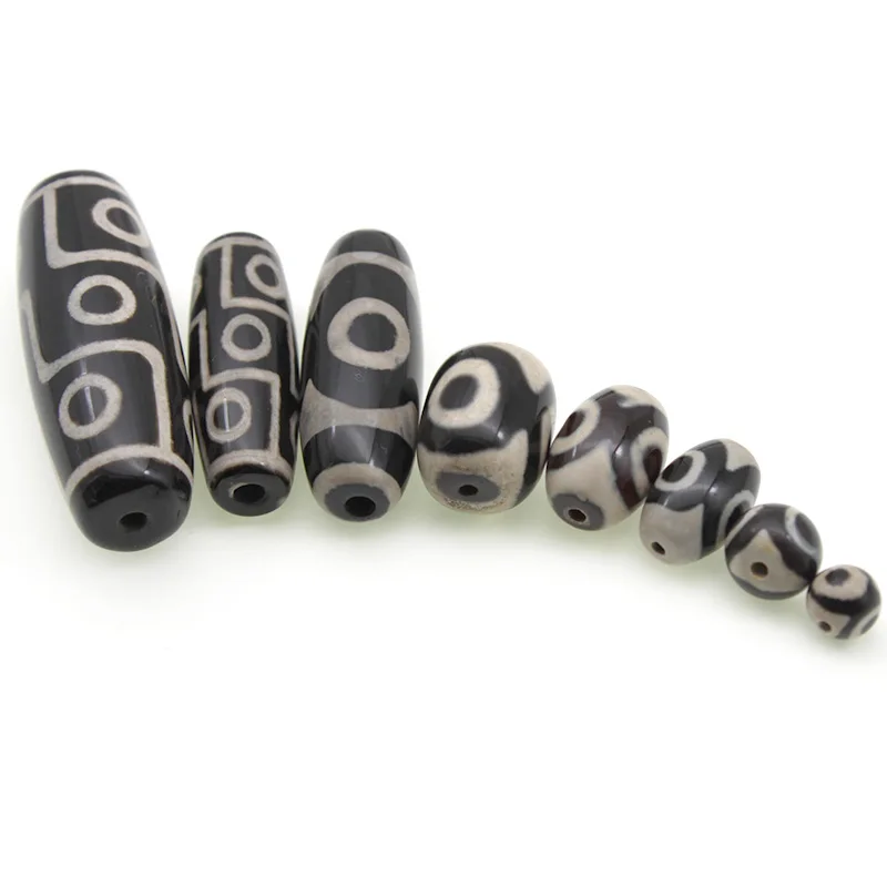 2-5PCS Natural Tibetan dzi Agate Stone Beads Buddha 9 Eyes Oval Round Loose Spacer Beads Charm for Bracelet DIY Jewelry Making