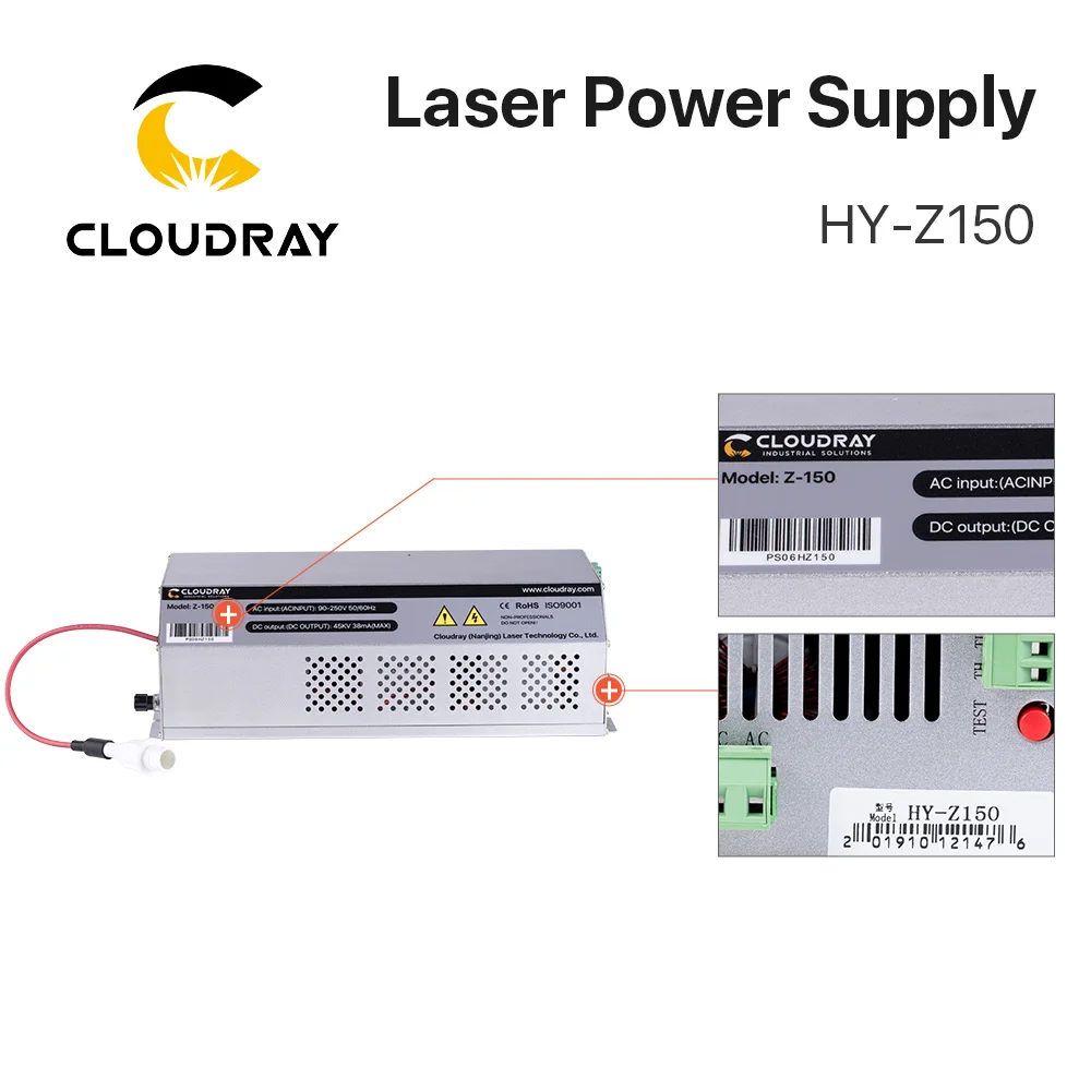 Cloudray 150-180W CO2 Laser Power Supply Monitor AC90-250V Z150 for CO2 Laser Engraving Cutting Machine HY-Z150 Z Series