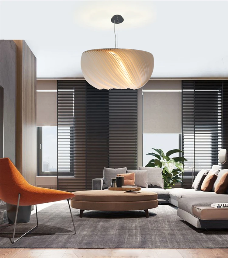 Popular Modern Paper E27 Handmade White Simple Personality LED Indoor Pendant Light For Living Room Bedroom Decoration Lighting