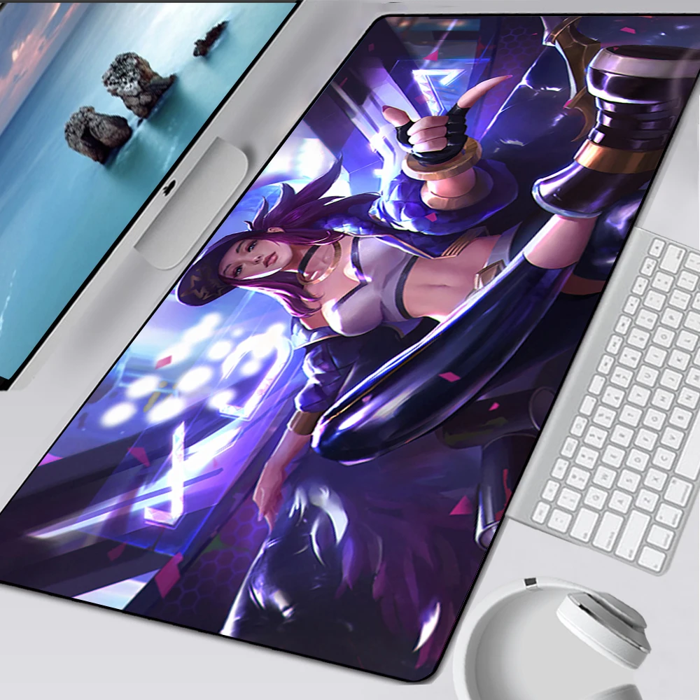 

Large Gaming Mouse Pad Computer Mousepad PC Gamer Mouse Mat Laptop Mausepad League of Legends KDA Akali Keyboard Mat Desk Pad