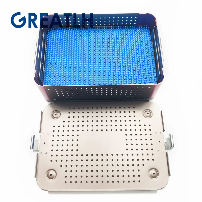 Aluminium alloy sterilization tray case dental Disinfection box opthalmic instrument autoclavable box