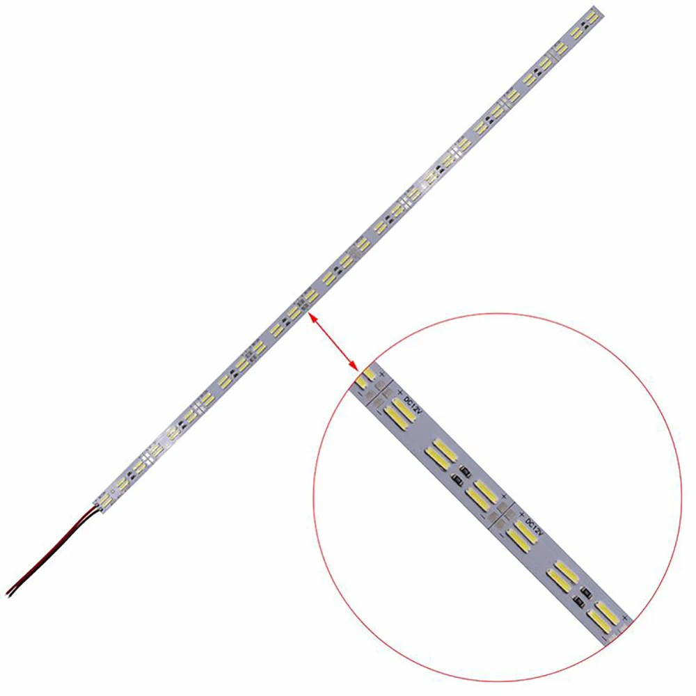 10PC 50CM 6500k 7000k SMD 8520 7020 120 leds/m Led sztywna listwa Led dwurzędowy twardy pasek Led SMD twardy pasek biały/ciepły biały