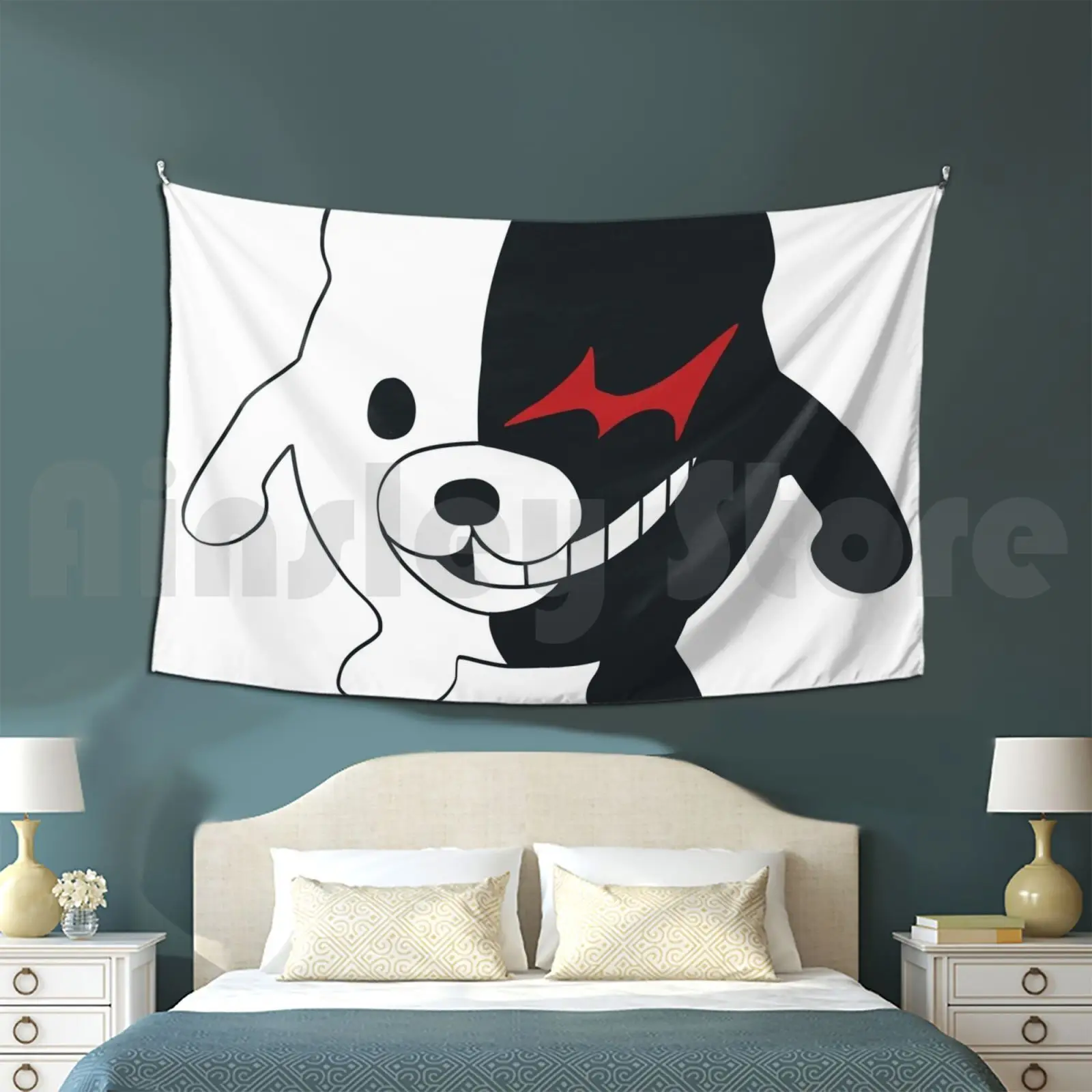 Monokuma Ball-Danganronpa Tapestry Living Room Bedroom Danganronpa Dr Dr2 Dr3 Monokuma Meme Mmonokuma Ball