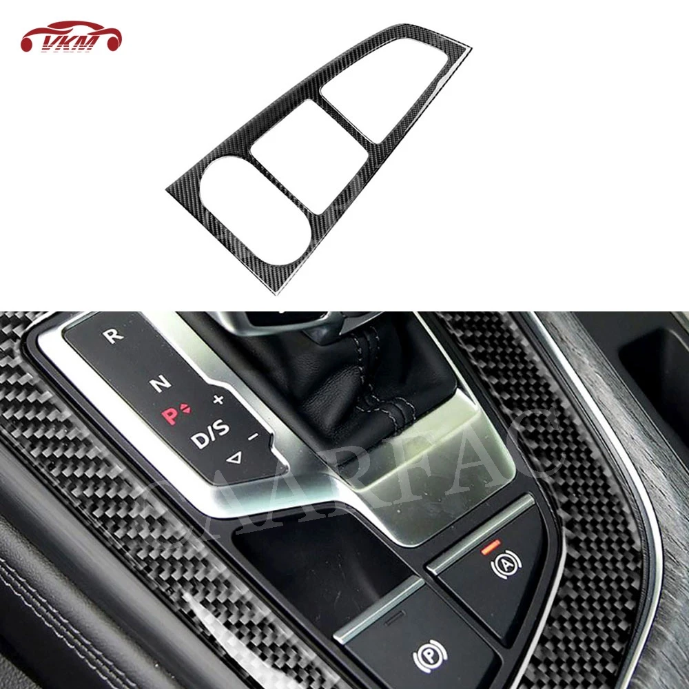 

Carbon Fiber Car Console Gear Shift Panel Trim Frame Cover Sticker For Audi A4 B9 A5 2017 2018 2019