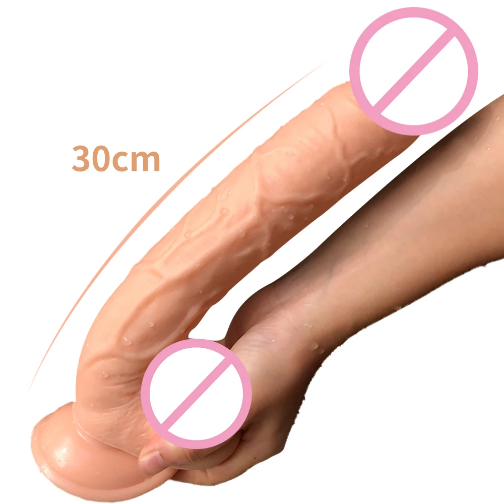 30cm Super Long Penis Soft Dildo with Powerful Suction Cup Female Masturbation Tool G-spot Vagina Stimulator Sex Toys for Couple