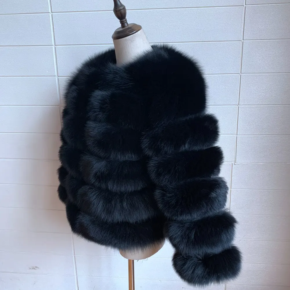 100% Natural Fur Jacket Real Fur Coat Winter Jacket Women Natural Fox Fur Luxury Fashion 50cm Short Jacket Wholesale Hot 2022