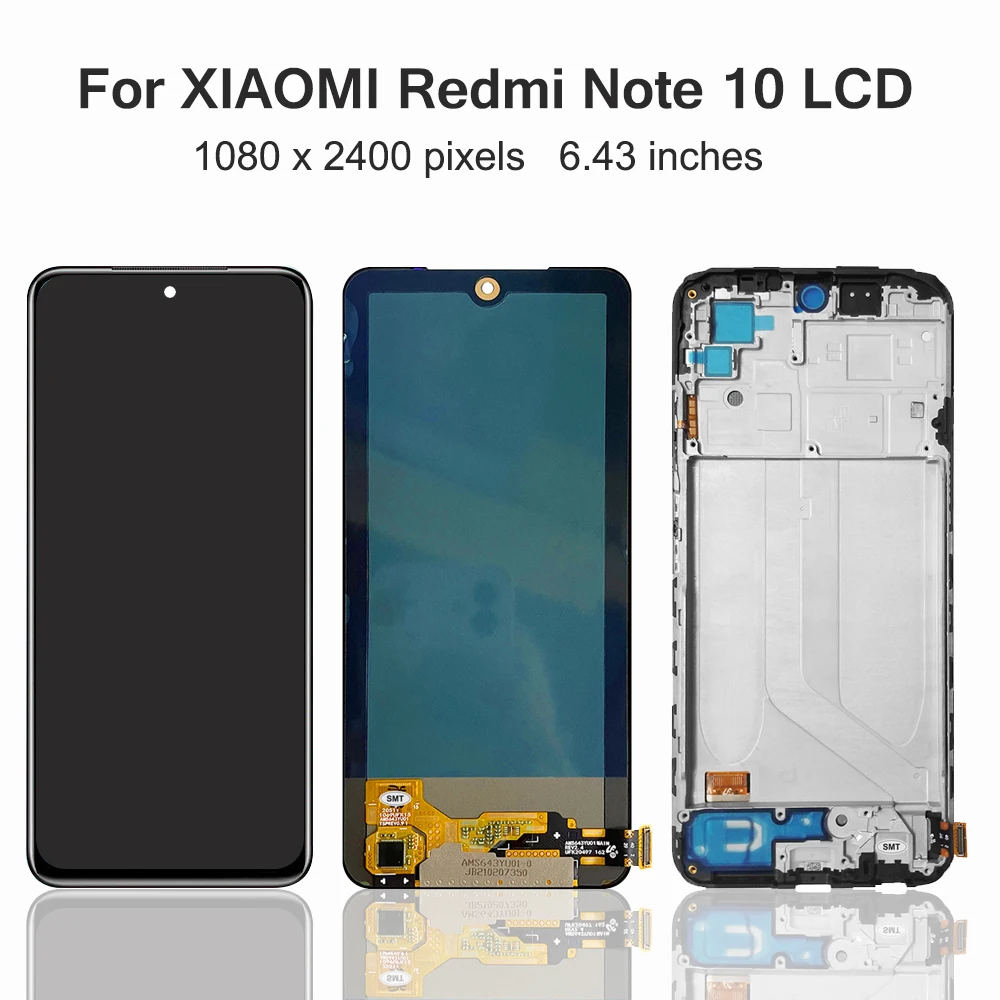 Super AMOLED Screen For Xiaomi Redmi Note 10 M2101K7AI LCD Display With Touch Screen Digitizer Panel For Redmi Note 10S Note10S