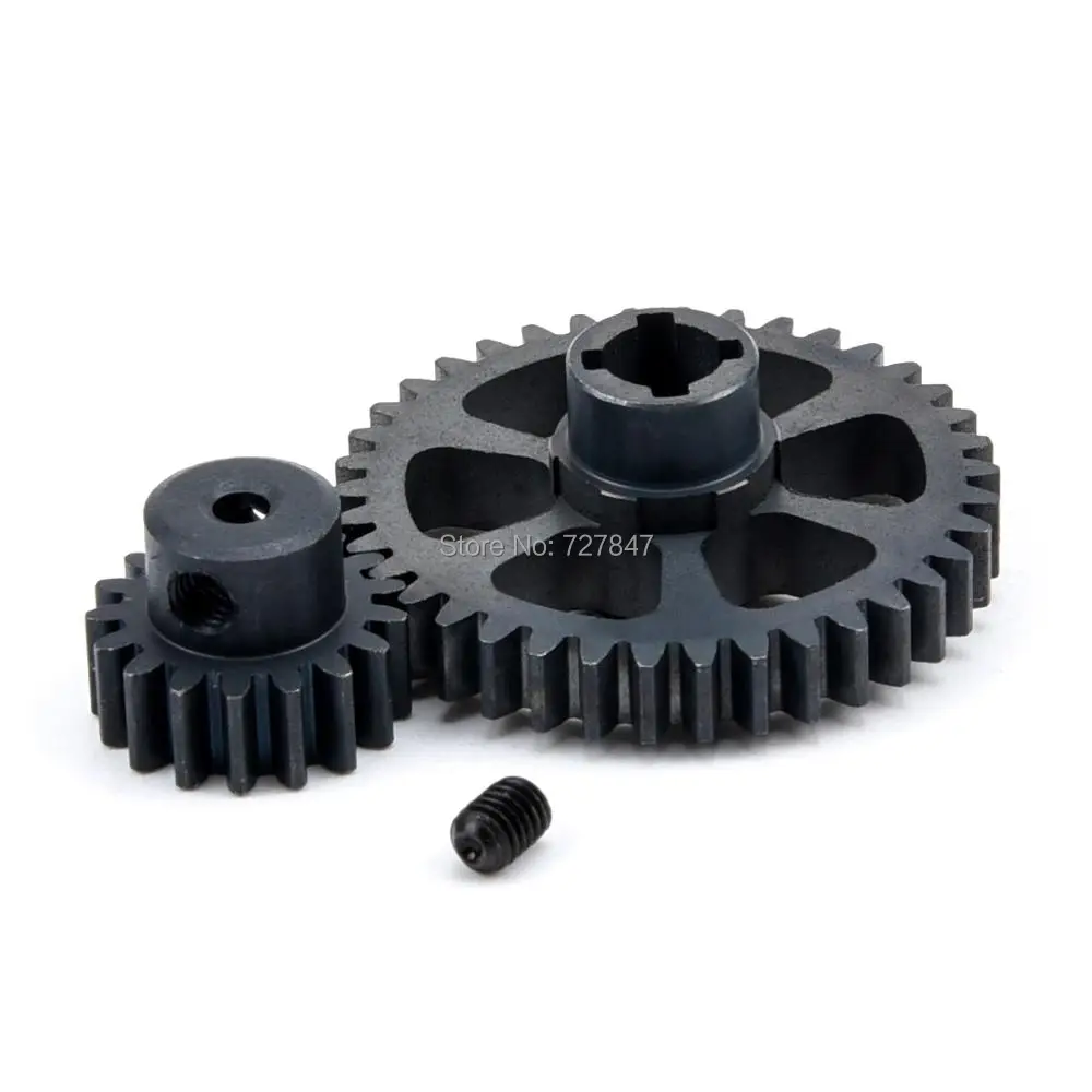 1set 38T Steel Metal Diff Main Gear & 17T Motor Pinion Gear Spare Parts for WLtoys RC 1/18 A959 A949 A969 A979 K929