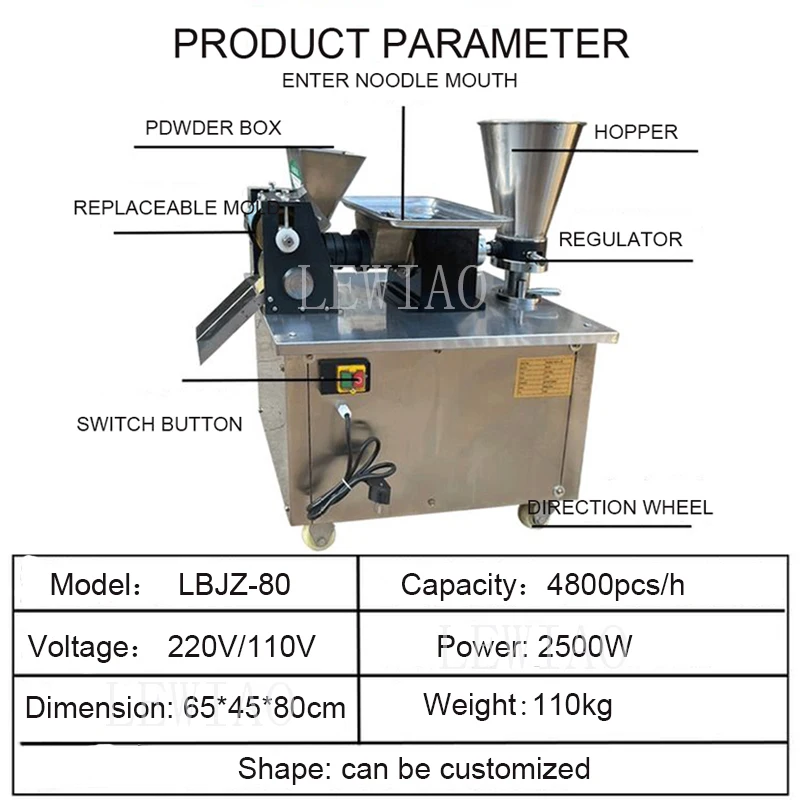 Commercial Automatic Gyoza Wrapper Ravioli Pelmeni Empanada Samosa Momo Maker Small Electric Dumpling Making Machine