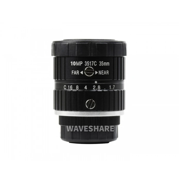 

Waveshare Quality Industrial Telephoto Lens, 35mm Focal Length, Multi Field Angle, C-Mount, Compatible With Raspberry Pi