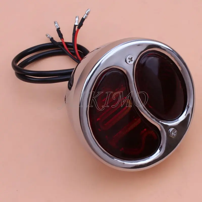 STOP LED Replica Motorcycle Taillights Cafe Racer Stop Brake Lamp License Plate Light For Scrambler Cruiser Triumph Bobber XS650