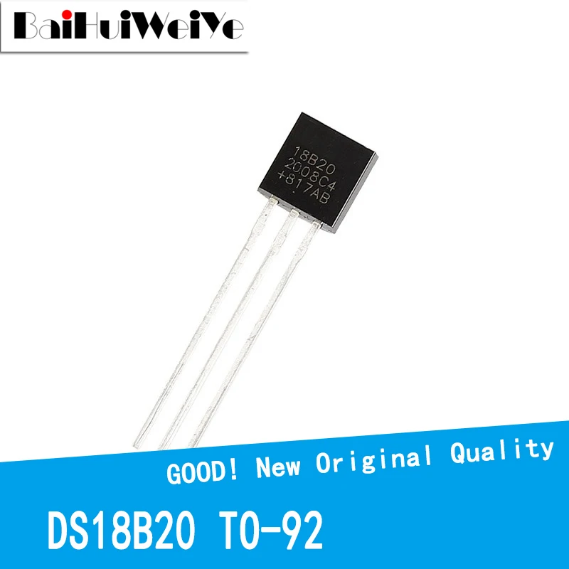 10 unids/lote Sensor de temperatura DS18B20 TO-92 18B20 Chip electrónico IC para Sensor Arduino Sensor Hall Diy Kit de componentes electrónicos