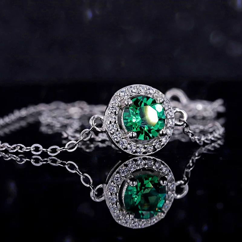 Wholesale Women'S S925 Silver Hydrothermal Emerald Bracelet Jewelry