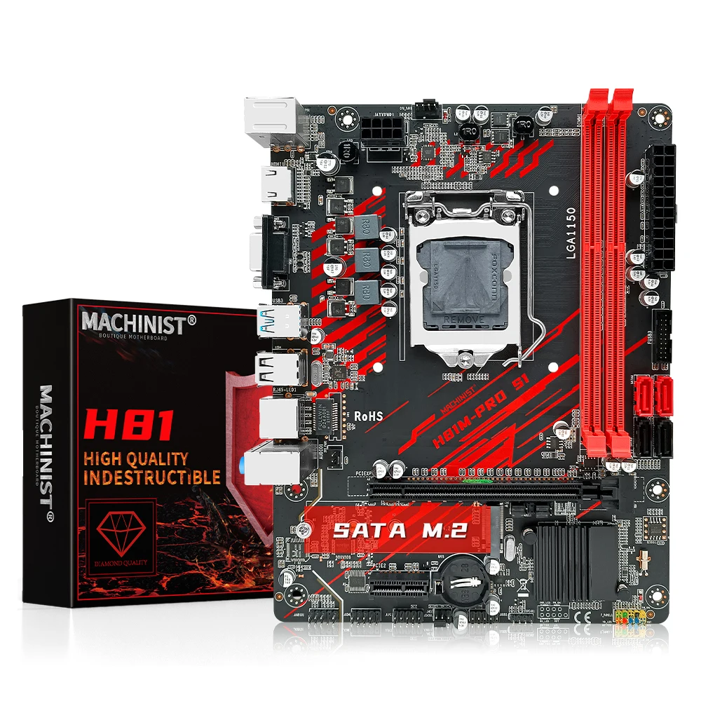 MACHINIST H81 płyta główna LGA 1150 obsługuje rdzeń procesora CPU i3 i5 i7/Xeon E3 V3 pamięci RAM H81M-PRO SATA M.2 Slot SSD