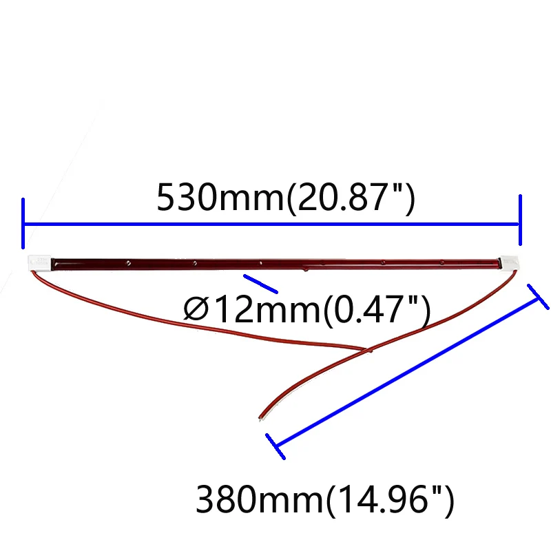 단파 적외선 램프, 페인트 경화 전구, 할로겐 쿼츠 가열 요소, 레드 라이트, 골든 전구, 루비 튜브, 1050W, 1000W