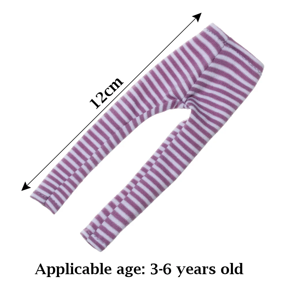 Candy Color Leather Elastic Trousers Striped Bottom Pants Doll Clothes Accessories For 1/6 Doll Casual Daily Dress Up