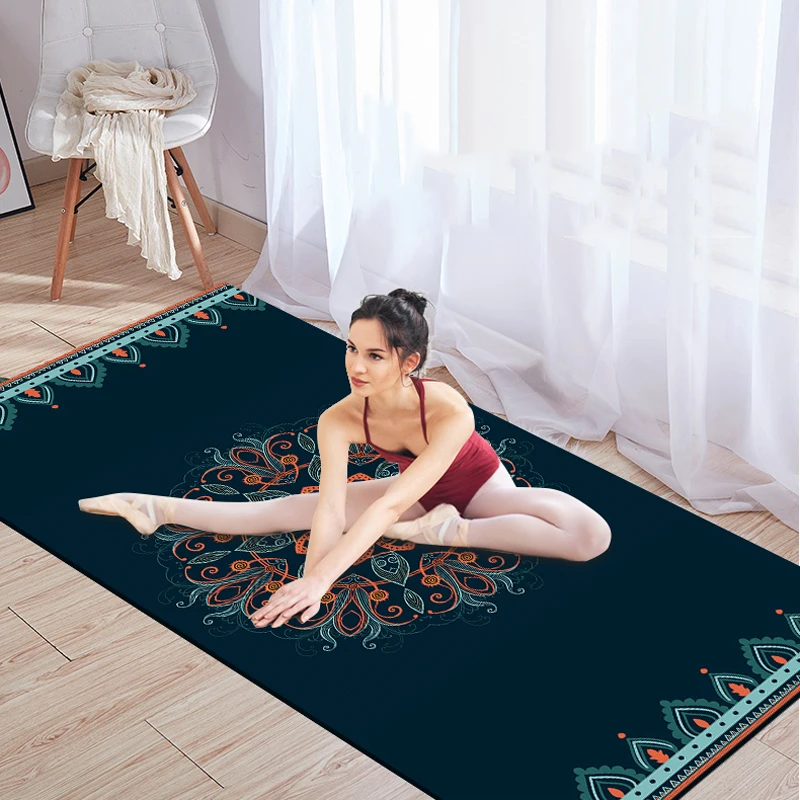 Suede TPE Yoga Mat for Beginner 8MM Non-Slip Exercise Gymnastics Mats Thickening Widening 80cm Body Building Sport Yoga Cushion