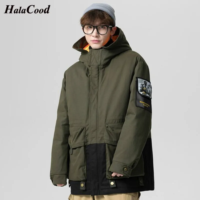 

HALACOOD Men's Winter Duck Down Jacket Thicken Warm Parka Windbreaker Coat Military Outwear Male Quality Hooded Overcoat 3XL 4XL