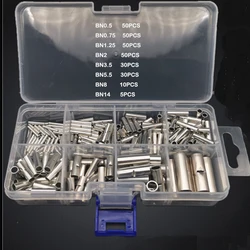275/150PCS 26-6 AWG BN0.5 BN1.25 BN2 BN3.5 BN5.5 BN8 Pure Copper Tinned Splice Bare Butt Connector Crimp Terminal Wire
