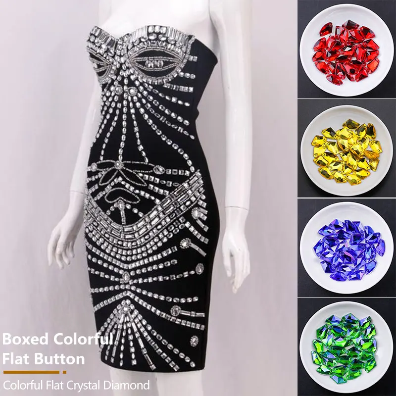 High quality Rivoli sewing rhinestone crystal AB K9 glass flat back multi-color sewing stone for DIY handmade bags for clothing