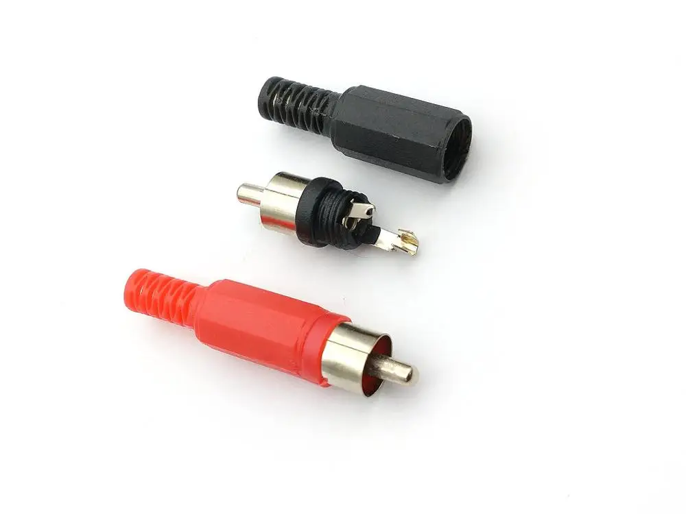 Adaptador de conector de Audio y vídeo, enchufe RCA, soldadura de 20 piezas