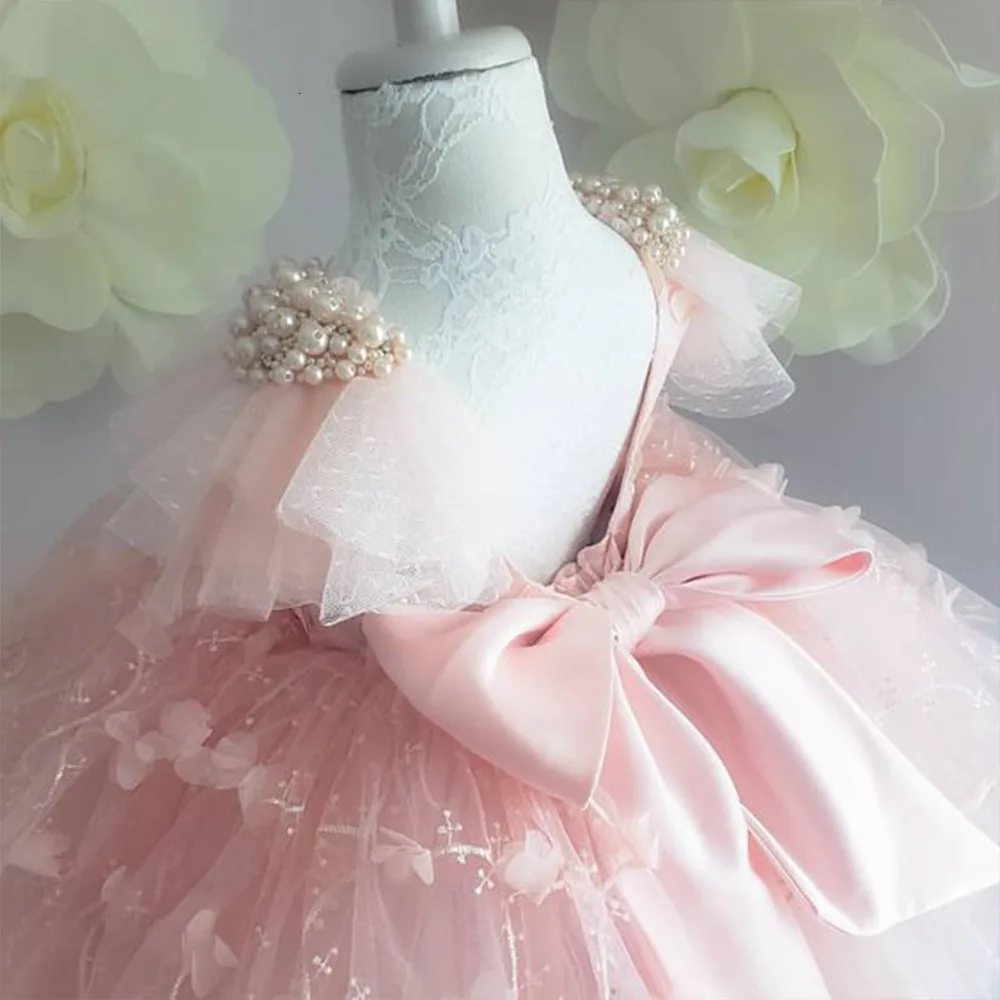 Vestidos de flores para niña, vestido de fiesta de tul para niño, vestidos de princesa de cumpleaños, vestido hinchado para niño, lindo Niño, comunión irst