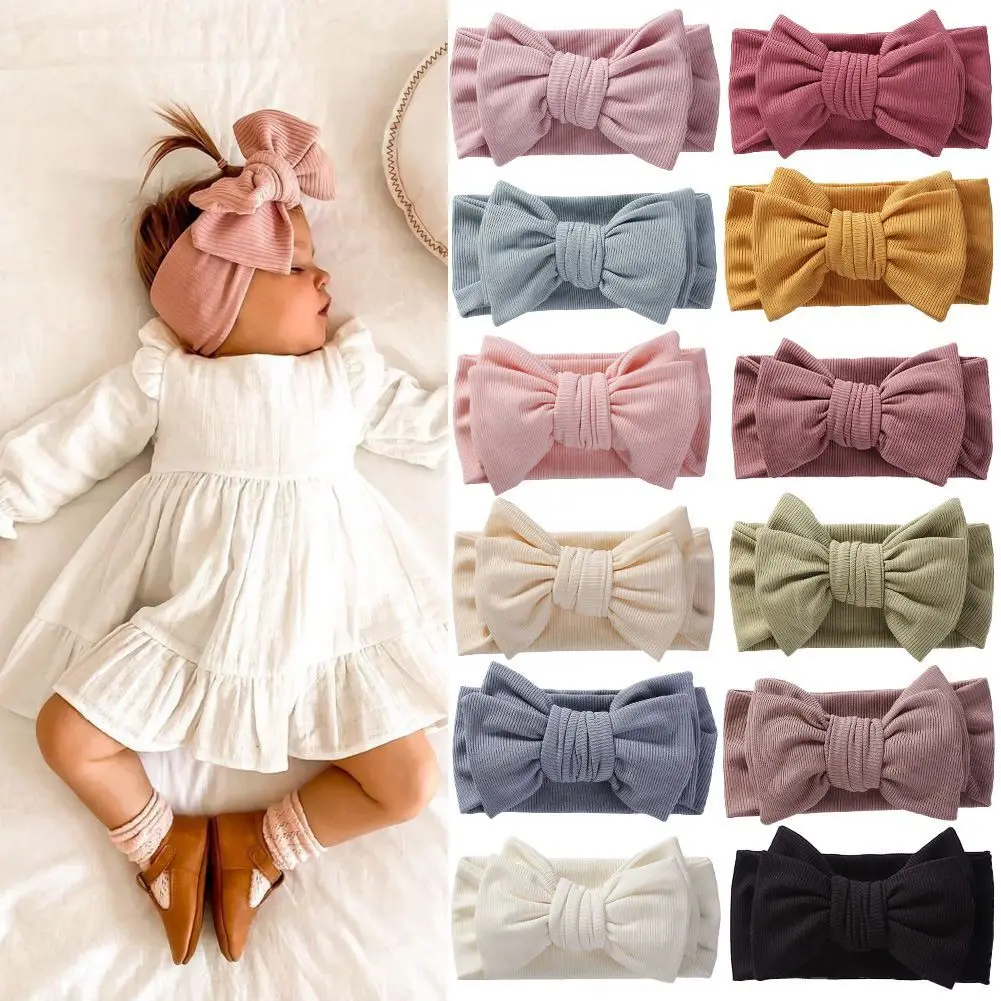 24pc/lot Baby Headband Ribbed Headbands For Children Elastic Hair Bands Girl Accessories Infant Head wraps Soft Turban Newborn