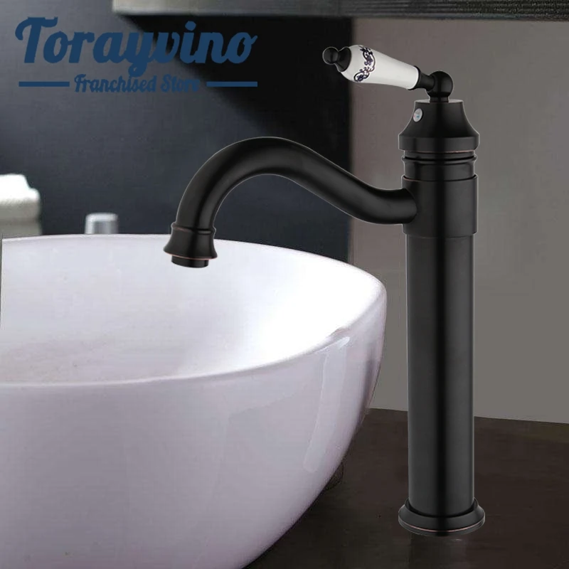 

Basin Mixer Bathroom Faucet Sprayer Brass ORB Deck Mounted Cold & Hot Water Taps Single Handle Faucets Single Hole