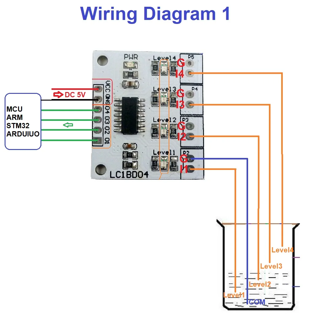 4 pz LC1BD04 DC 5V 4 Digital Water Liquid indicatore di livello scheda Controller modulo interruttore sensore per Arduino MEGA Fish tank