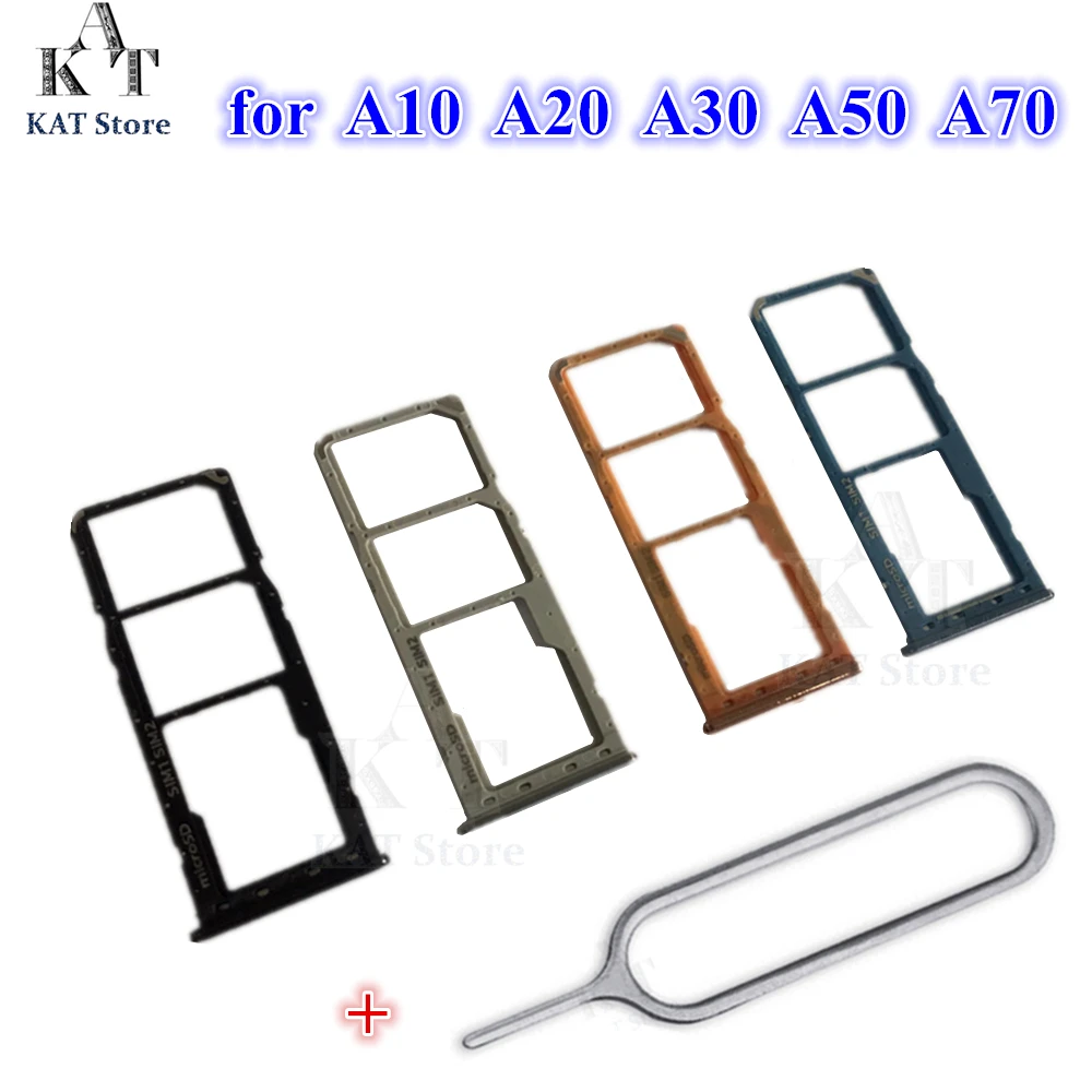 1Pcs Sim Tray for Samsung Galaxy A10 A105F A20 A205F A30 A305F A50 A505F A70 Nano Micro SD SIM Card Tray Slot Holder Repair Part