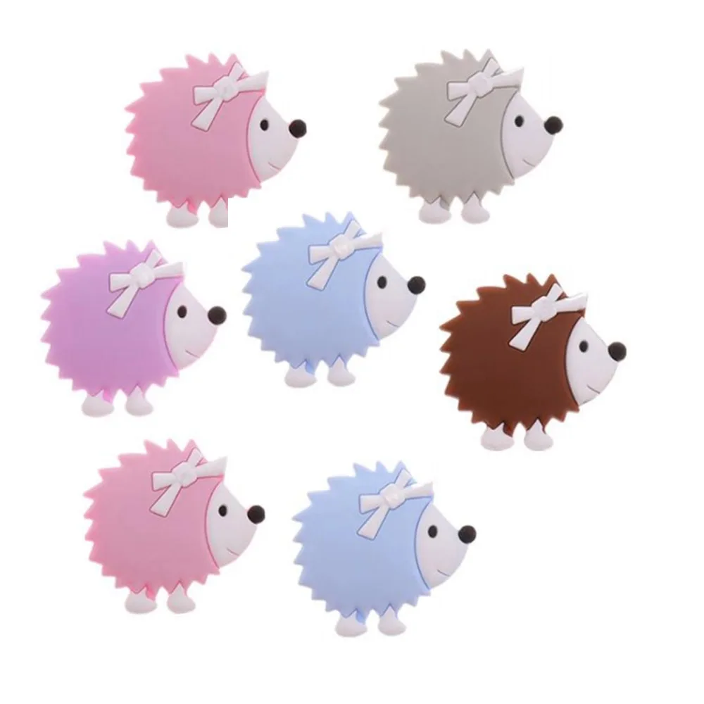 10PCS Hedgehog teether Care pacifier beads DIY accessory Chain BISphenol A non-chewable teething soft baby products