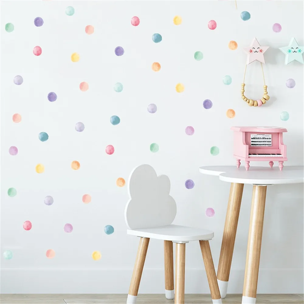 Multi-Color Dots Wall Stickers Vinyl Polka Dots Decals Circle Wall Stickers for Kids Boys Girls Bedroom Living Room Wall Decor