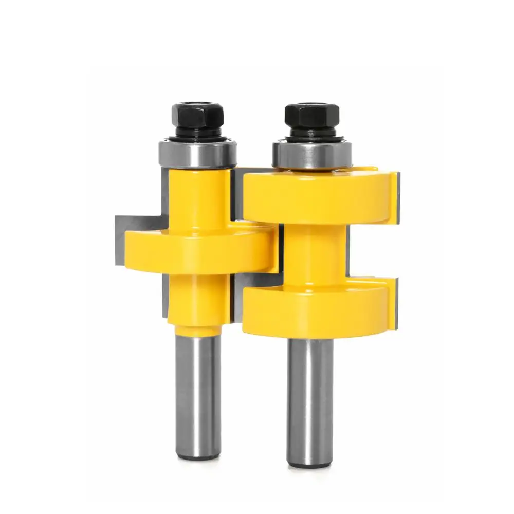 Grande Língua e Groove Joint Assembly Router Bit Set, Ferramenta De Corte De Madeira, 12mm Shank, 42mm Stock, Alta Qualidade, 2Pcs, 1, 2"