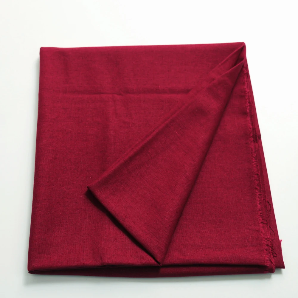 50cm*140cm Red Burgundy Flax Cotton Fabric Sewing Diy Patchwork Material Linen