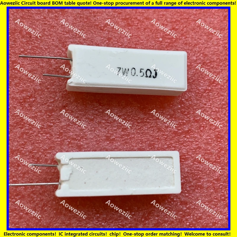 

10Pcs/Lot 7WR5J 7W0.5ΩJ RX27-5 SQM Vertical Cement Resistance 7W0.5ohm 7W0.5RJ Ceramic Resistance Precision ±5% Power Resistance