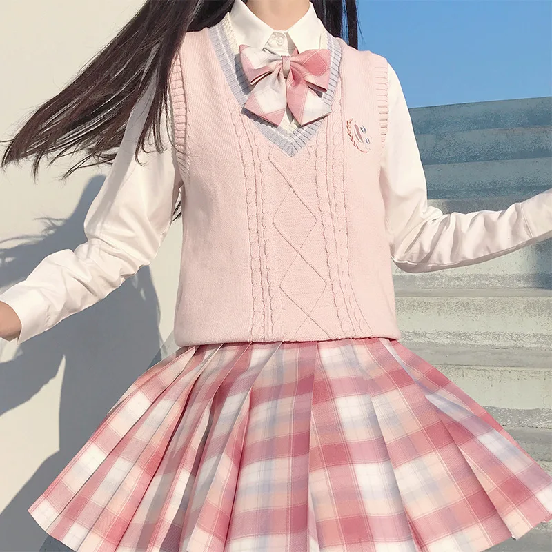 男性と女性のためのストライプのニットVネックセーター,ノースリーブ,学生服,春と秋の服