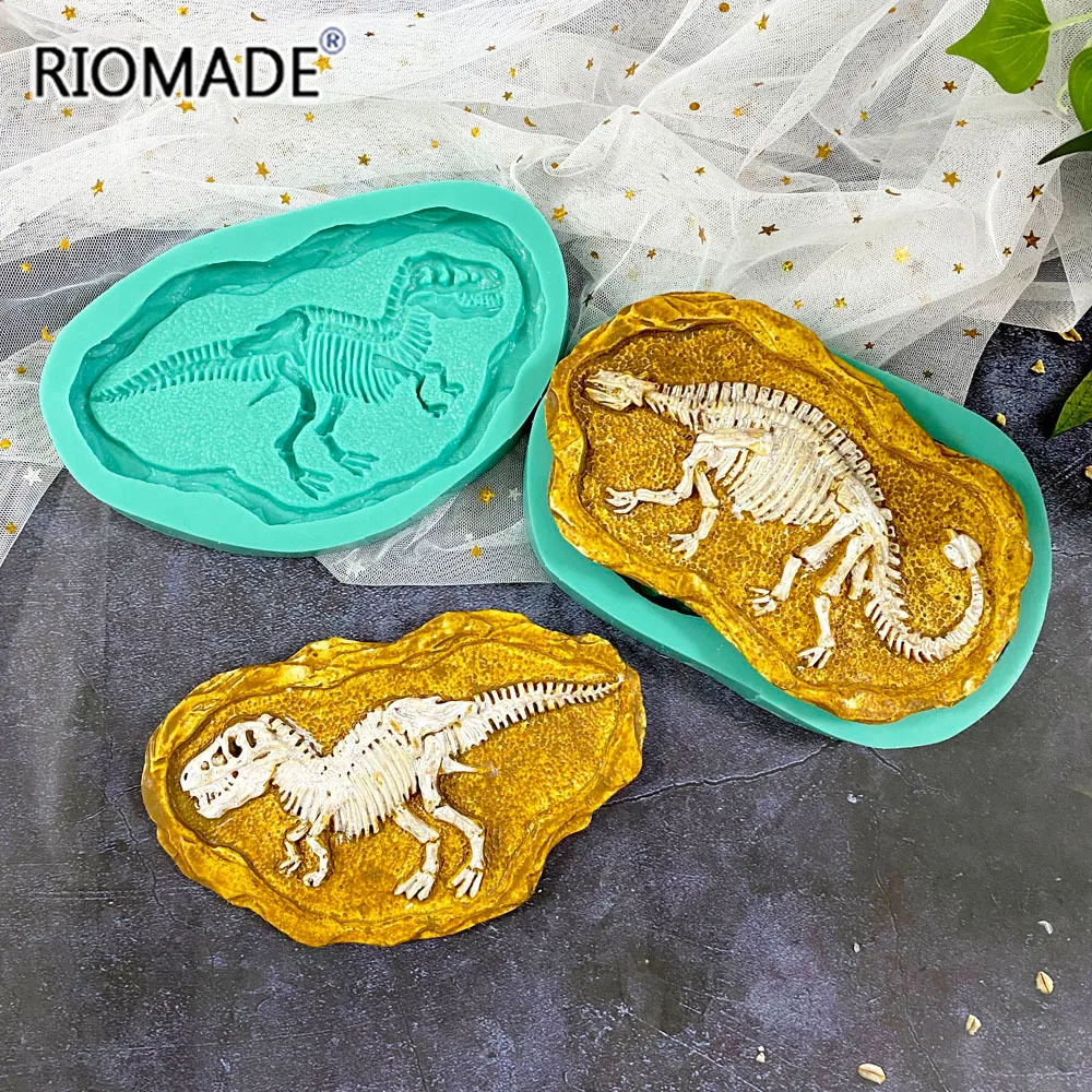 Big Size Tyrannosaurus Ankylosaurus Skeleton Model Dinosaur Specimen Silicone Mold For Biscuit Dessert Chocolate Cake Tools