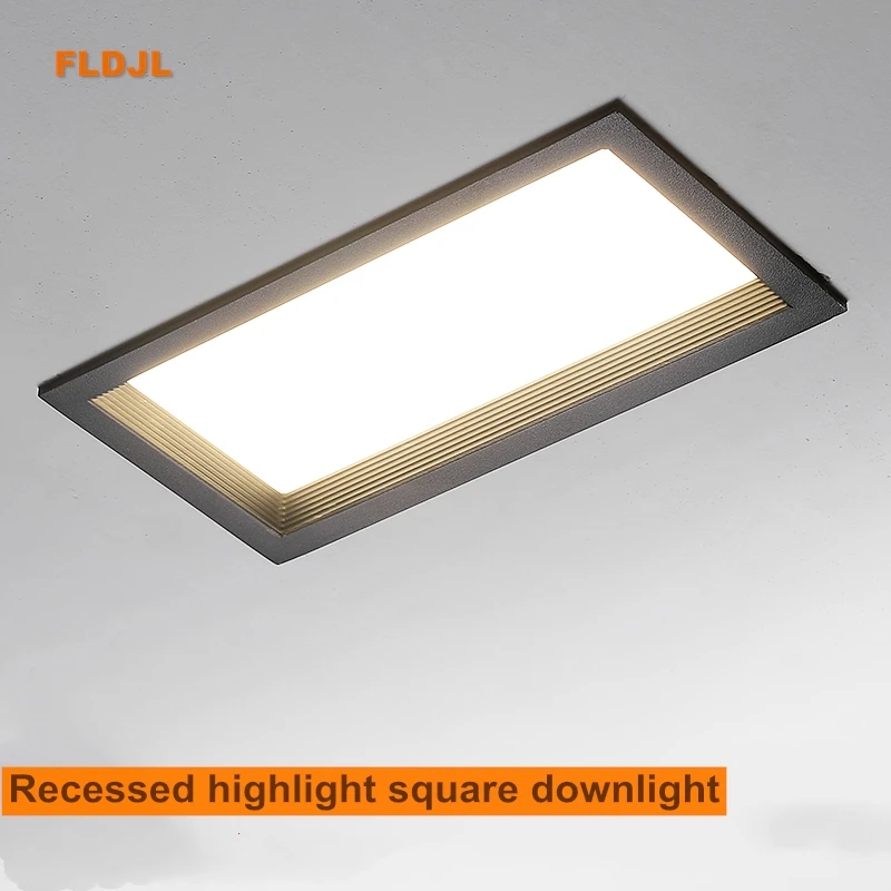 

1Pcs square double-head downlight embedded LED ultra-thin hole light ceiling grille bold light 12W 18W 24W 36W