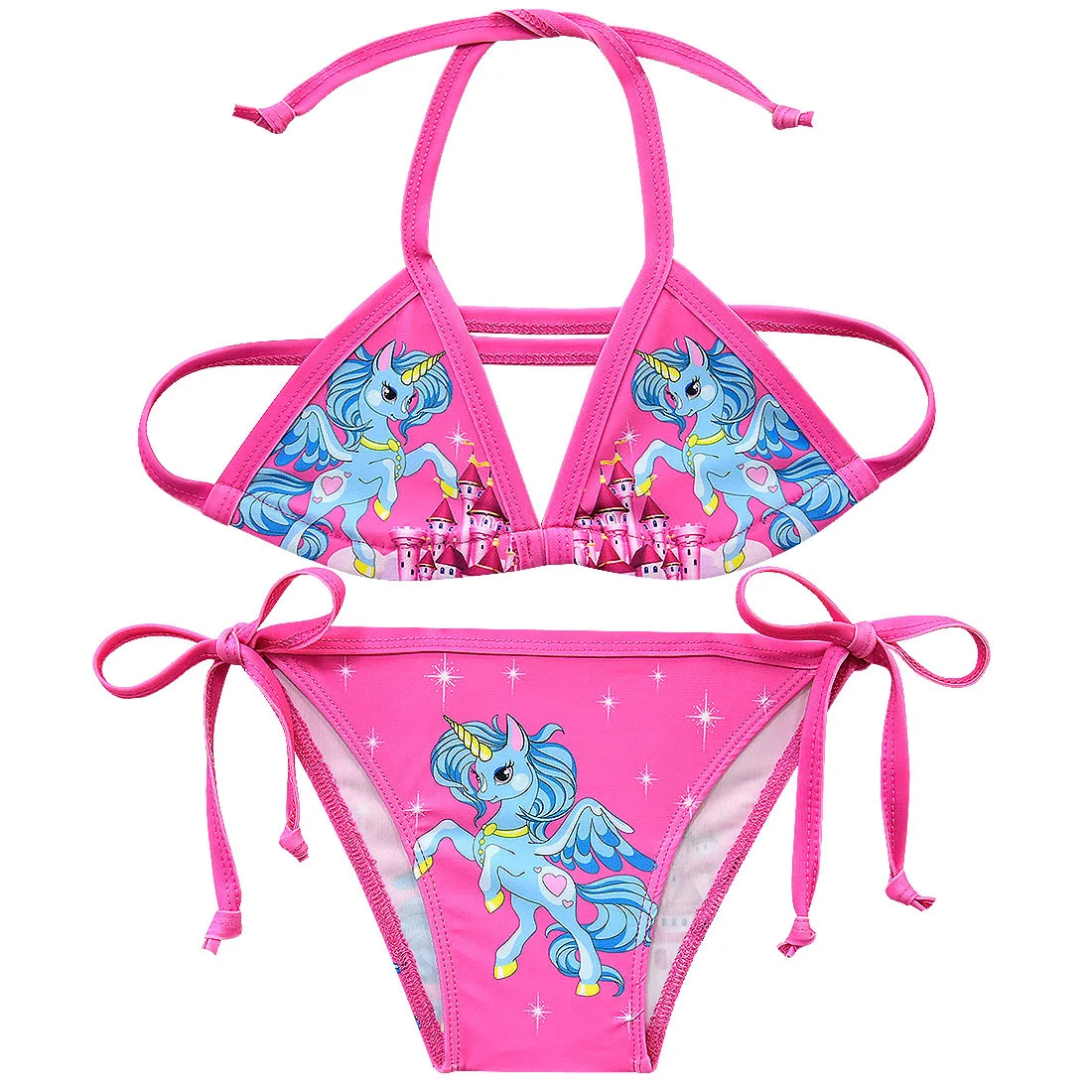 

New Cute Girls Unicorn Swimsuit Kid Strap Bikini Suit 2pcs Outfits Kid Fashion Clothes toddler lol Children