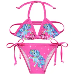 New Cute Girls Unicorn Swimsuit Kid Strap Bikini Suit 2pcs Outfits Kid Fashion Clothes toddler lol Children