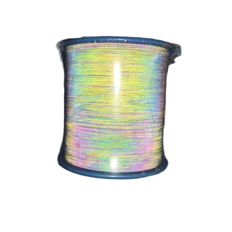 Two-Side Rainbow Warning Reflective Thread High Visibility Reflective Material Sewing On Clothing Webbing Hats Shoes