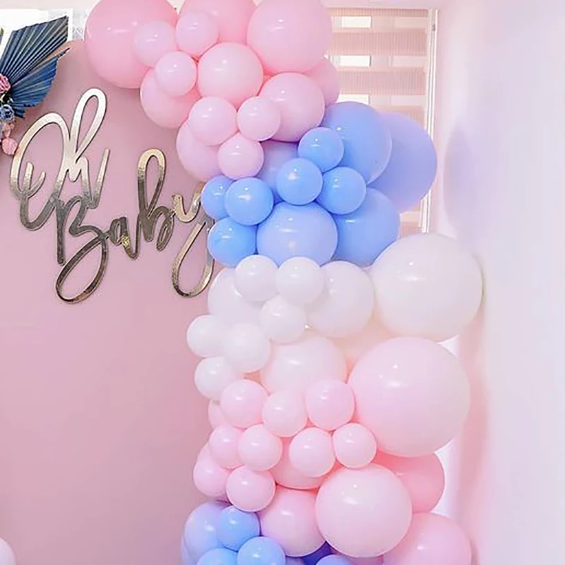 127 Pcs Romantic Macaron Candy Pink Blue White Balloon Garland Arch Set Baby Shower Birthday Wedding Party Graduation Decoration