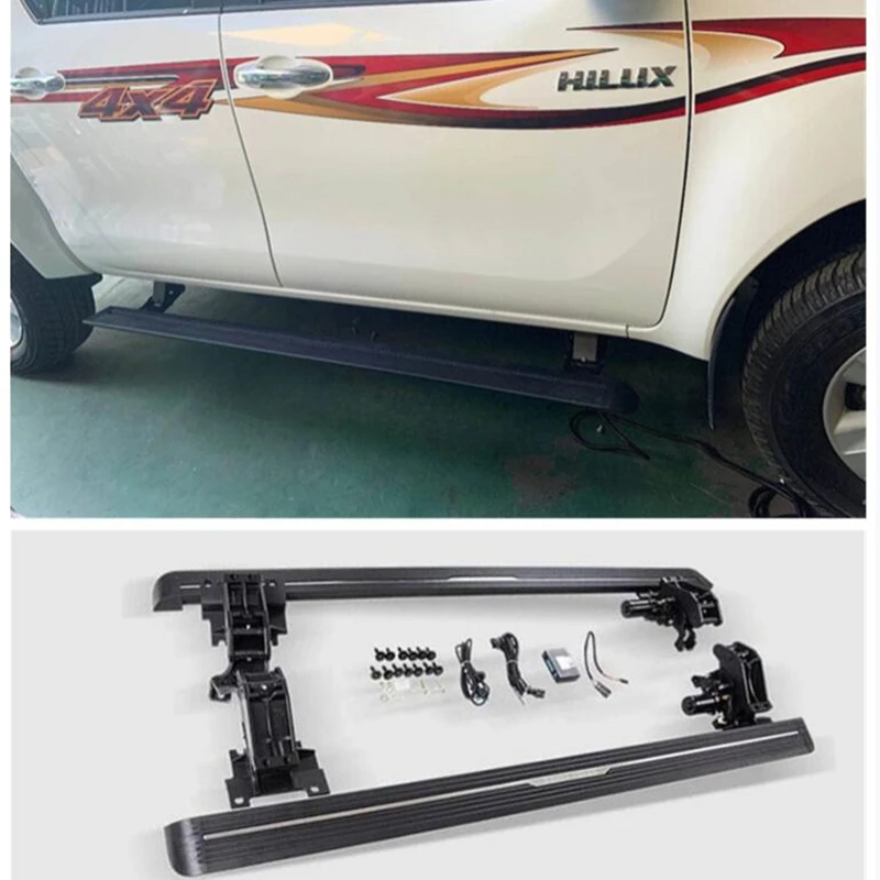 Electric Motor Automatic Switch Closed Running Boards For TOYOTA HILUX REVO 2016-2022 Side Step Bar Pedals Nerf Bars