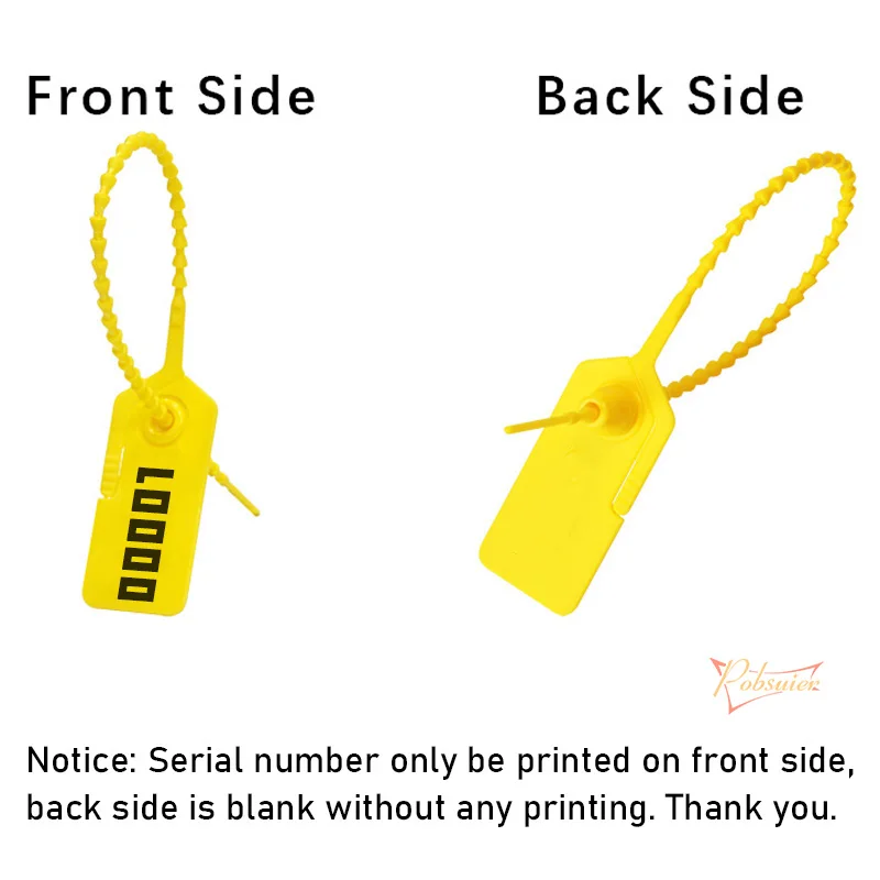 100 Pieces Plastic Security Tag with Sequent Serial Number Disposable Beaded Cable Label Zip Ties for Clothes Logistics