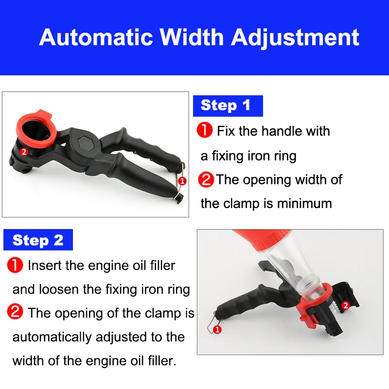 Universal Engine Oil Filling Set,Adjustable Gasoline Adapters Oil Change Equipment Kit with Adjustable Width Holding Clamp