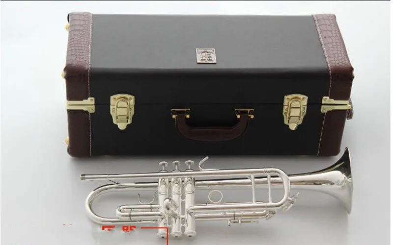 

Custom brand Stradivarius Bb Trumpet AB-190S silver plated musical instrument New Trumpet mouthpiece professional grade