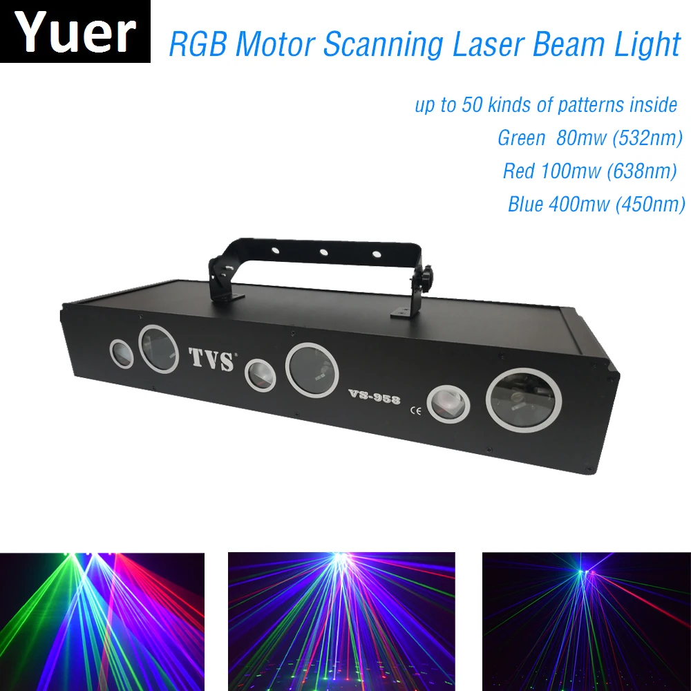 

580mw RGB Motor Scanning Laser Beam Light 50 Patterns Laser Projector Light Home Party DJ Stage Lighting KTV LaserShow Discos