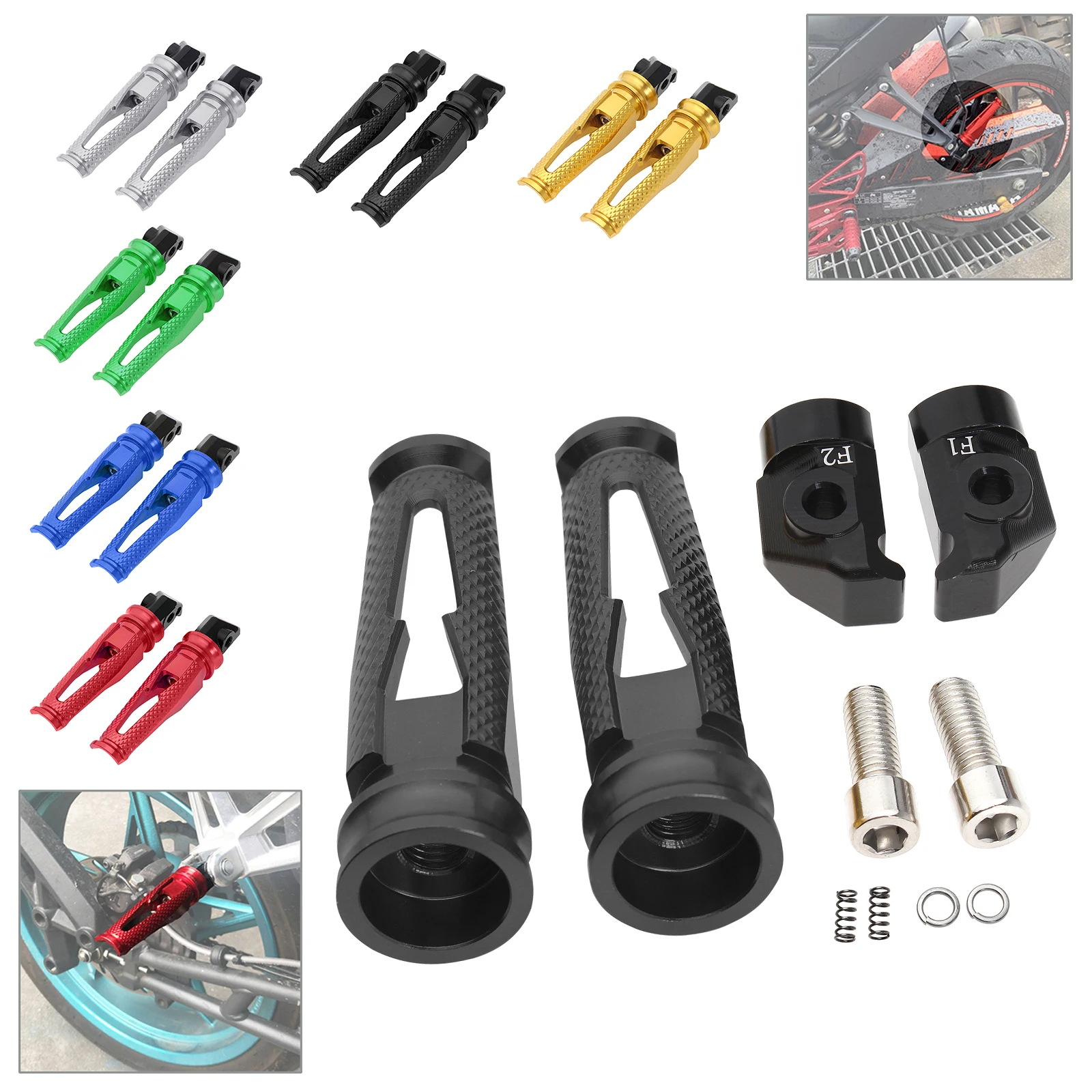 Footrests Pegs Passenger Rear Foot Rests For HONDA VFR800 VFR1200 CBR929 CBR500F Motorcycle Aluminum